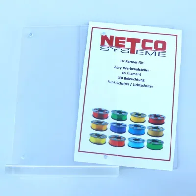 M21 Acryl Werbeaufsteller Querformat